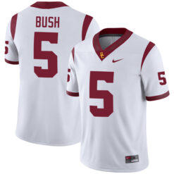 Reggie Bush USC Trojans Football White Away Game Stitched Jersey