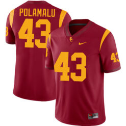 Troy Polamalu USC Trojans Football Cardinal Home Game Stitched Jersey