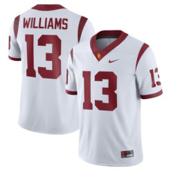 Caleb Williams USC Trojans Football White Away Game Stitched Jersey