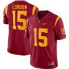 Drake London USC Trojans Football Cardinal Home Game Stitched Jersey