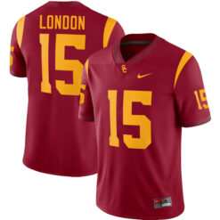 Drake London USC Trojans Football Cardinal Home Game Stitched Jersey