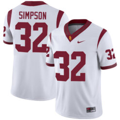 OJ Simpson USC Trojans Football White Away Game Stitched Jersey