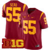 Junior Seau USC Trojans Football Cardinal Home Game Stitched Jersey w/ B1G Patch