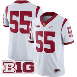 Carde Smith USC Trojans Football White Away Stitched Jersey w/ B1G Patch