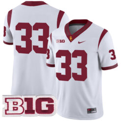 Marcus Allen USC Trojans Football White Away Stitched Jersey w/ B1G Patch