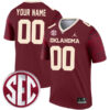 Custom Oklahoma Sooners Football Legend Crimson Stitched Jersey w/ SEC Patch