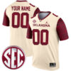 Custom Oklahoma Sooners Football Legend Cream Stitched Jersey w/ SEC Patch
