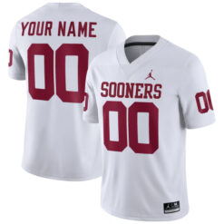 Custom Oklahoma Sooners Football White Away Game Stitched Jersey