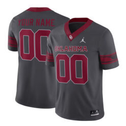 Custom Oklahoma Sooners Football Grey Alternate Game Stitched Jersey