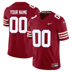 Custom Oklahoma Sooners Football Crimson Alternate Game Stitched Jersey