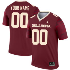 Custom Oklahoma Sooners Football Legend Crimson Stitched Jersey