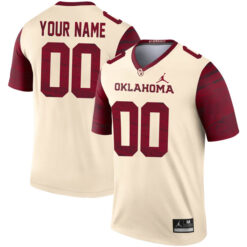 Custom Oklahoma Sooners Football Legend Cream Stitched Jersey