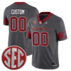 Custom Oklahoma Sooners Football Grey Stitched Jersey w/ SEC Patch