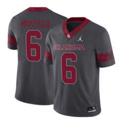 Baker Mayfield Oklahoma Sooners Football Grey Alternate Stitched Jersey