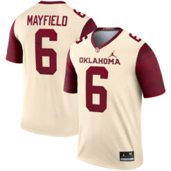 Baker Mayfield Oklahoma Sooners Football Cream Legend Stitched Jersey