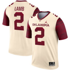 CeeDee Lamb Oklahoma Sooners Football Cream Legend Stitched Jersey