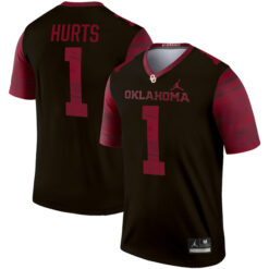 Jalen Hurts Oklahoma Sooners Football Black Legend Stitched Jersey