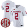 CeeDee Lamb Oklahoma Sooners Football White Away Stitched Jersey w/ SEC Patch