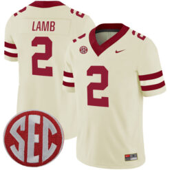 CeeDee Lamb Oklahoma Sooners Football Cream Alternate Stitched Jersey w/ SEC Patch