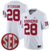 Adrian Peterson Oklahoma Sooners Football White Away Stitched Jersey w/ SEC Patch