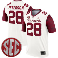Adrian Peterson Oklahoma Sooners Football White Legend Stitched Jersey w/ SEC Patch