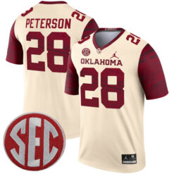 Adrian Peterson Oklahoma Sooners Football Cream Legend Stitched Jersey w/ SEC Patch