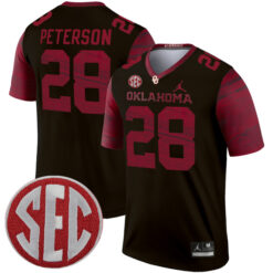 Adrian Peterson Oklahoma Sooners Football Black Legend Stitched Jersey w/ SEC Patch