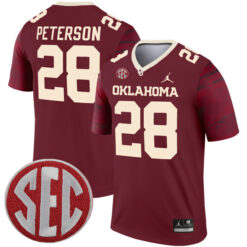 Adrian Peterson Oklahoma Sooners Football Crimson Legend Stitched Jersey w/ SEC Patch