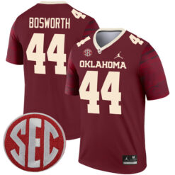Brian Bosworth Oklahoma Sooners Football Crimson Legend Stitched Jersey w/ SEC Patch