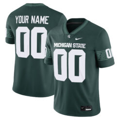 Custom Michigan State Spartans Football Green Game Stitched Jersey