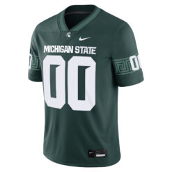 Alternative view of Custom Michigan State Spartans Football Green Game Stitched Jersey