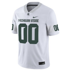 Alternative view of Custom Michigan State Spartans Football White Game Stitched Jersey