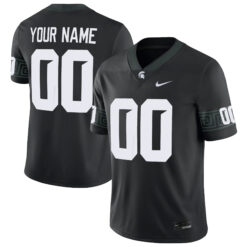 Custom Michigan State Spartans Football Black Game Stitched Jersey
