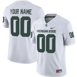 Custom Michigan State Spartans Football White Alternate Game Stitched Jersey
