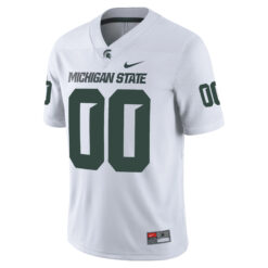 Alternative view of Custom Michigan State Spartans Football White Alternate Game Stitched Jersey