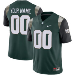 Custom Michigan State Spartans Football Green Alternate Game Stitched Jersey