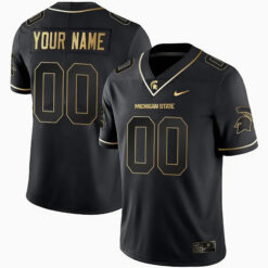 Custom Michigan State Spartans Football Black Gold Limited Stitched Jersey