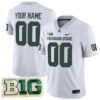 Custom Michigan State Spartans Football White Game Stitched Jersey w/ B1G Patch