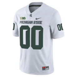 Alternative view of Custom Michigan State Spartans Football White Alternate Game Stitched Jersey w/ B1G Patch