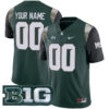 Custom Michigan State Spartans Football Green Alternate Game Stitched Jersey w/ B1G Patch