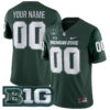Custom Michigan State Spartans Football Green Alternate Game Stitched Jersey w/ 100th Spartan Stadium Patch