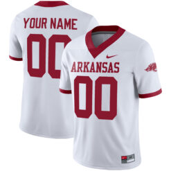 Custom Arkansas Razorbacks Football White Game Stitched Jersey