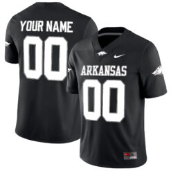 Custom Arkansas Razorbacks Football Black Game Stitched Jersey