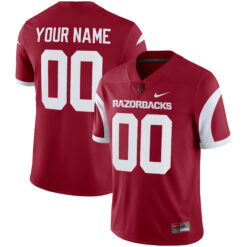 Custom Arkansas Razorbacks Football Cardinal Alternate Game Stitched Jersey