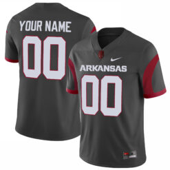 Custom Arkansas Razorbacks Football Anthracite Alternate Game Stitched Jersey