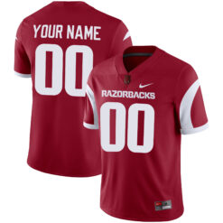 Custom Arkansas Razorbacks Football Cardinal Alternate Stitched Jersey