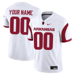 Custom Arkansas Razorbacks Football White Alternate Stitched Jersey
