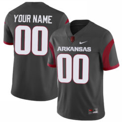 Custom Arkansas Razorbacks Football Anthracite Alternate Stitched Jersey