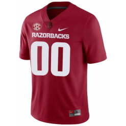 Alternative view of Custom Arkansas Razorbacks Football Cardinal Home Stitched Jersey w/ SEC Patch