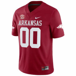 Alternative view of Custom Arkansas Razorbacks Football Cardinal Game Stitched Jersey w/ SEC Patch
